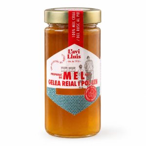 Mel amb Gelea Reial i Pol·len 490 gr Avi Lluís Mel amb gelea reial i pol·len L'Avi Lluís – pot de 490 g